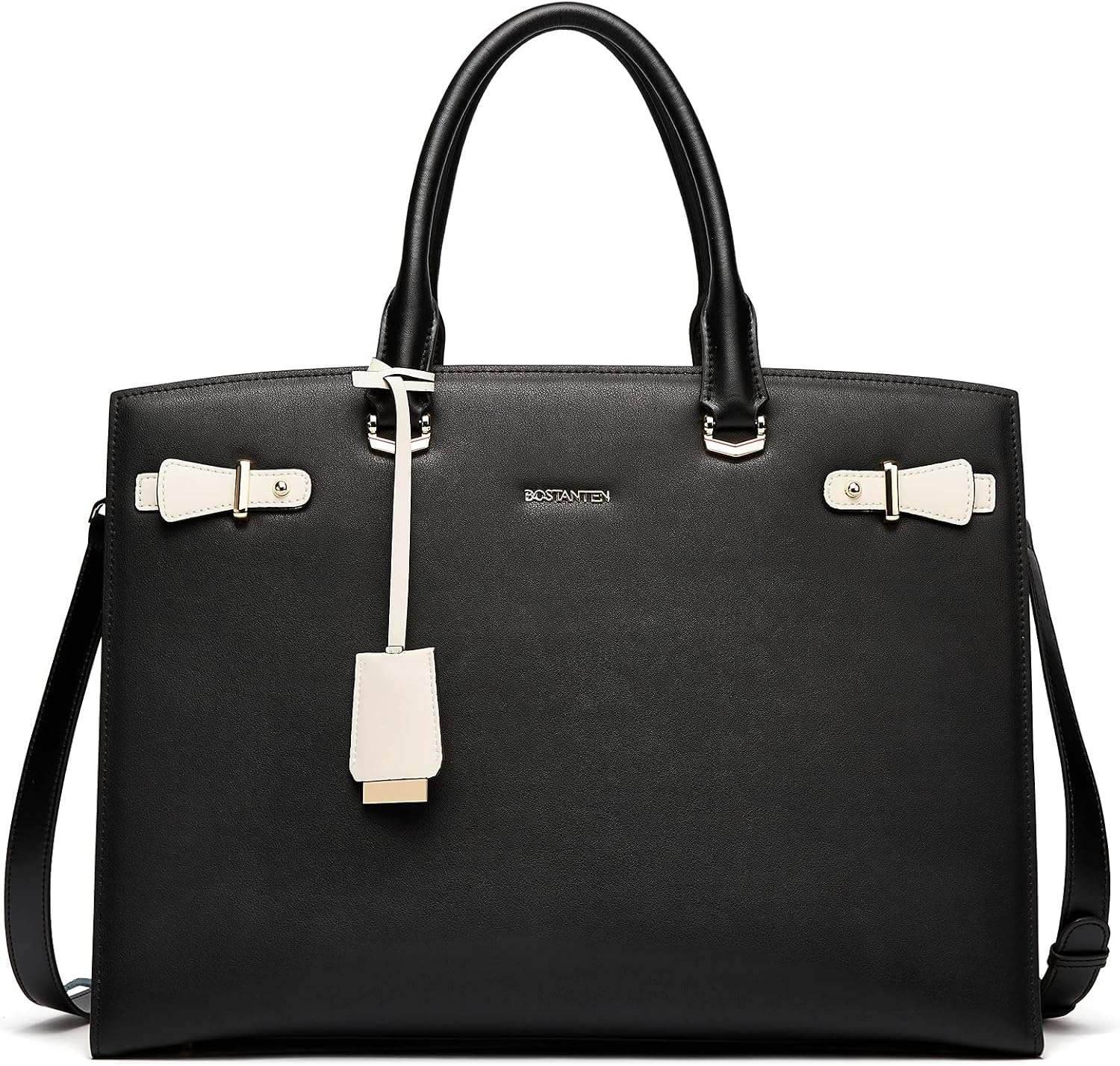 BOSTANTEN Briefcase for Women 15.6 Inch Genuine Leather Laptop Briefcase Shoulder Work Tote Bag Purse