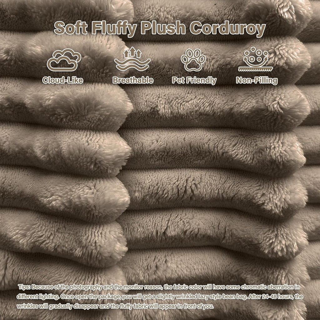152' Oversized U Shaped Cloud Couches for Living Room, Fluffy Large Modular Sectional Sofa Set with Ottoman Chaise Comfy Corduroy Brown Boneless Couch with Cup Holder USB Port