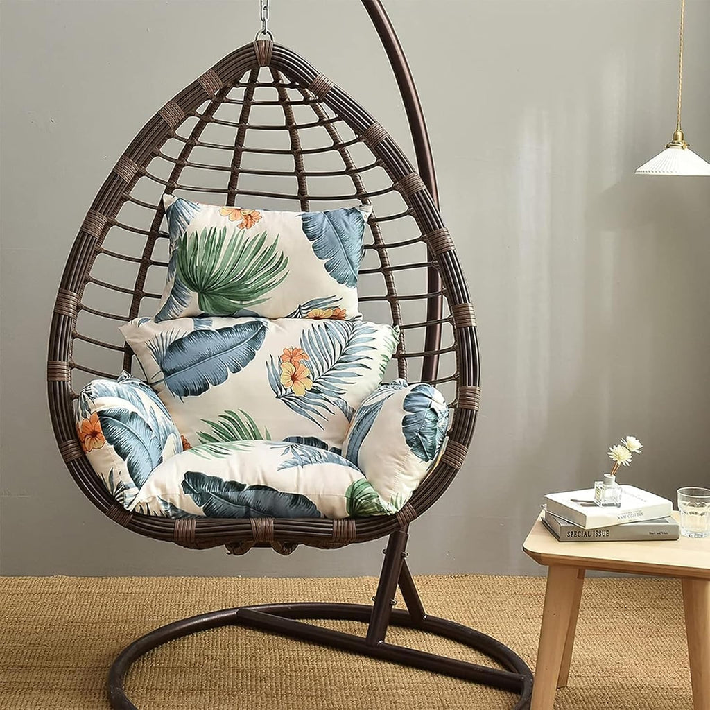 Swing Egg Chair Cushion,New Thickened Hanging Egg Chair Cushion,Large Soft Seat Cushion Washable Rocking Chair Cushion for Indoor Bedroom Garden Backyard,Easy to Clean (Color : D)