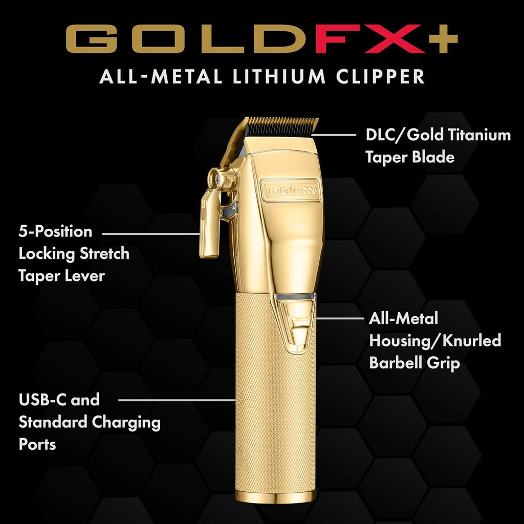BaBylissPRO FX+ Professional Barber Cord/Cordless Hair Clippers for Men, All Metal, Lithium Battery with 3-Hour Runtime