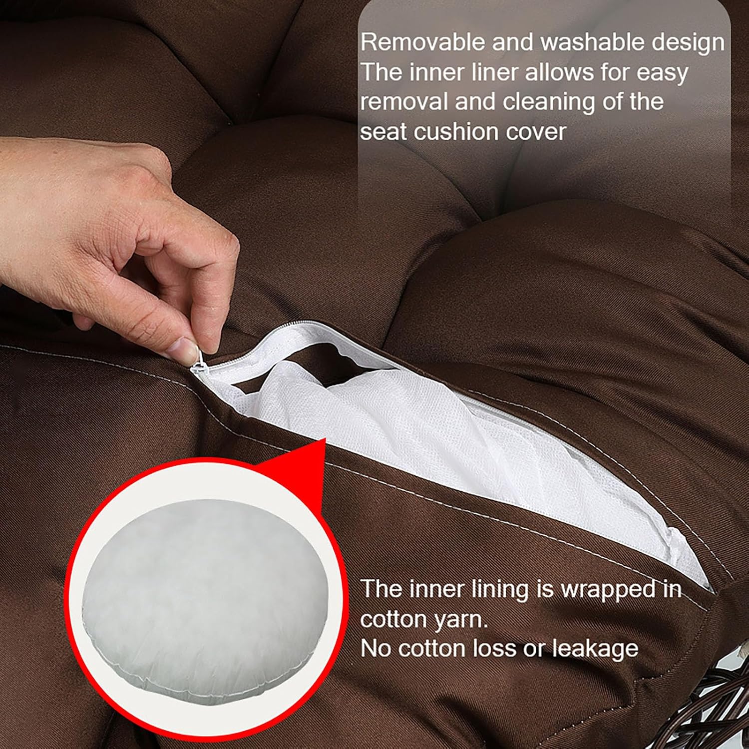 Waterproof Outdoor Hanging Chair Cushion, Washable Swing Seat Cushion for Patio & Garden, 120cm Rocking Chair Cushion, Perfect for Relaxing & Comfort,Pink-110cm