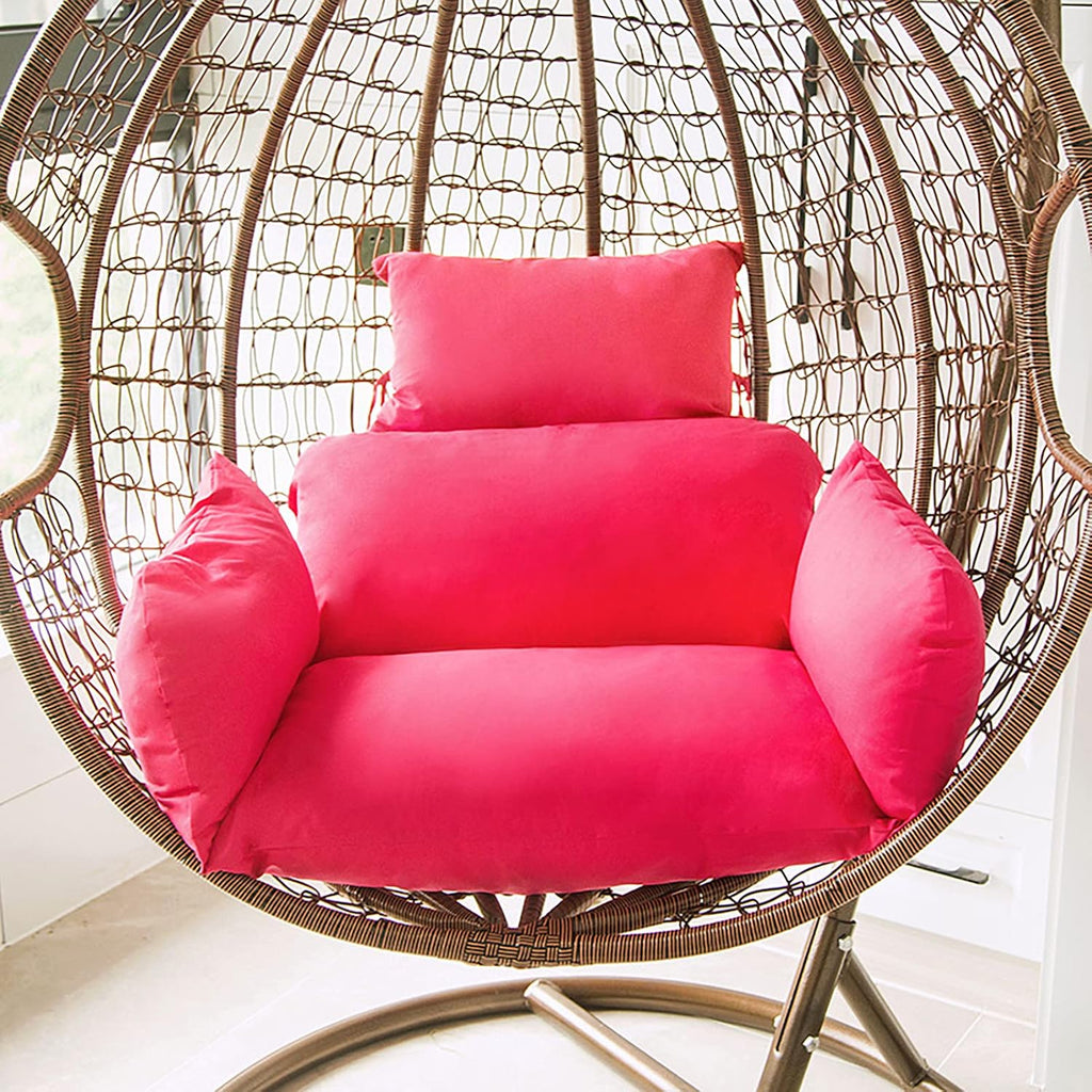 HUHJYUGE Egg Chair Cushion Replacement, Hanging Chair Cushion Only, Swing Cushion Outdoor, with Headrest, Zipper, Detachable, Skin-Friendly, Comfy, for Patio Garden