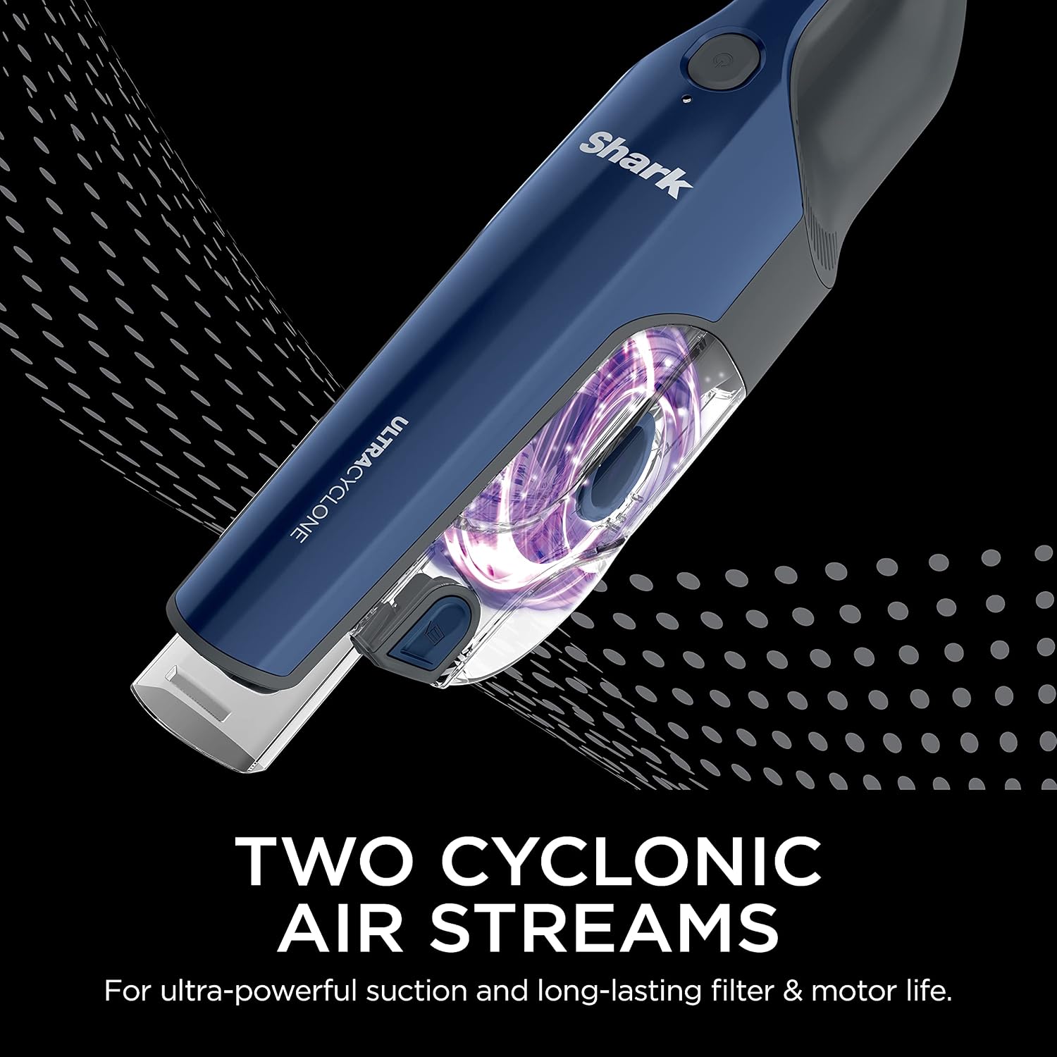 Shark CH964AMZ 2-in-1 Cordless & Handheld Vacuum Ultracyclone System, Ultra-Lightweight and Portable for Car and Home, Washable Filter, XL Dust Cup, Crevice Tool & Scrubbing Brush, Blue