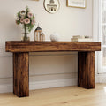 Spaco 63'' Long Console Table,2 Tier Farmhouse Entryway Table Sofa Table with Storage,Wood Behind Couch Table for Living Room, Hallway,Foyer (Dark Brown)