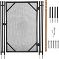 GarveeLife 4 ft x 2.5 ft Pool Fence Gate, Heavy Duty Steel Aluminum Frame, Pool Safety Fence Gate Kit with Stainless Steel Latch for Inground/Above Ground Pools, DIY Installation, Black