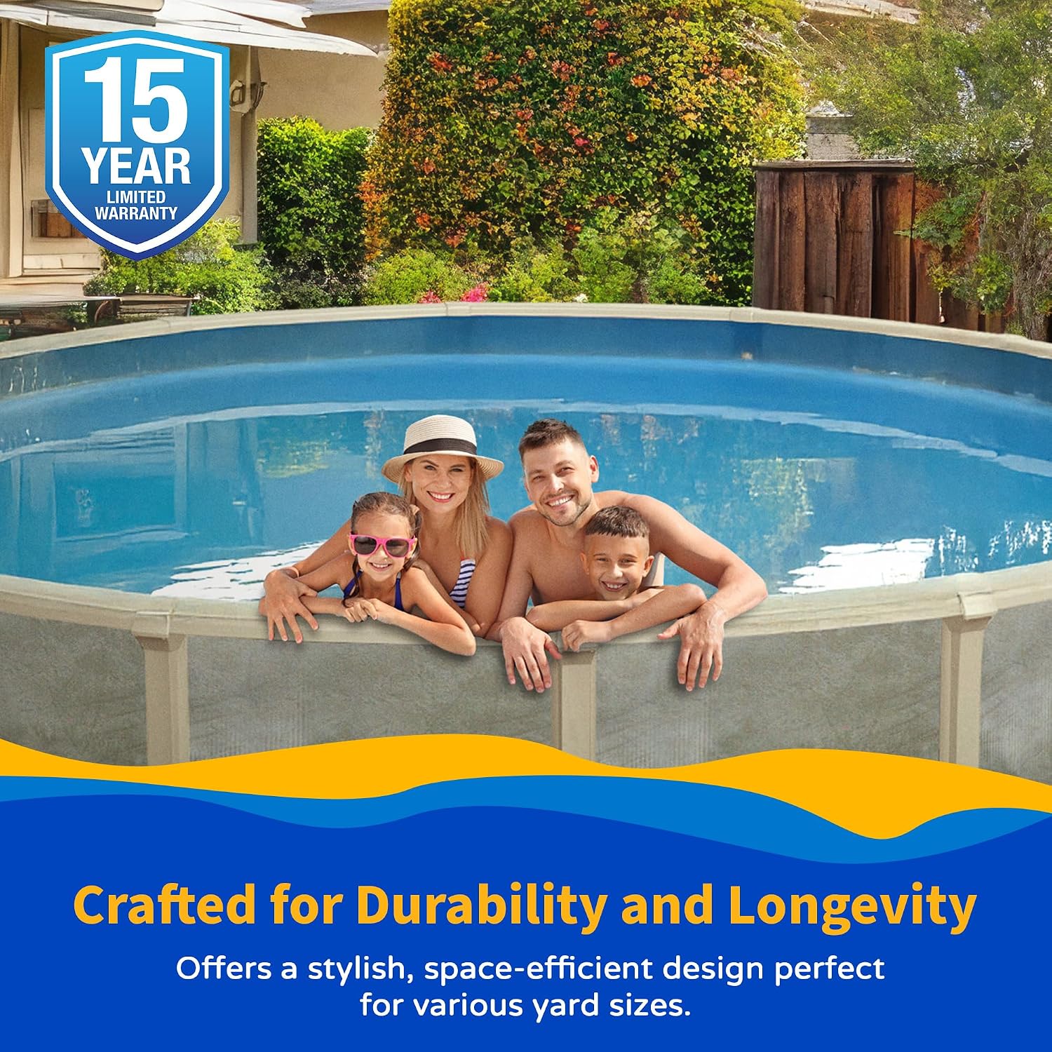 Trinity 18-ft Round 52-in Deep Steel Wall Pool Package with 7-in Top Rail