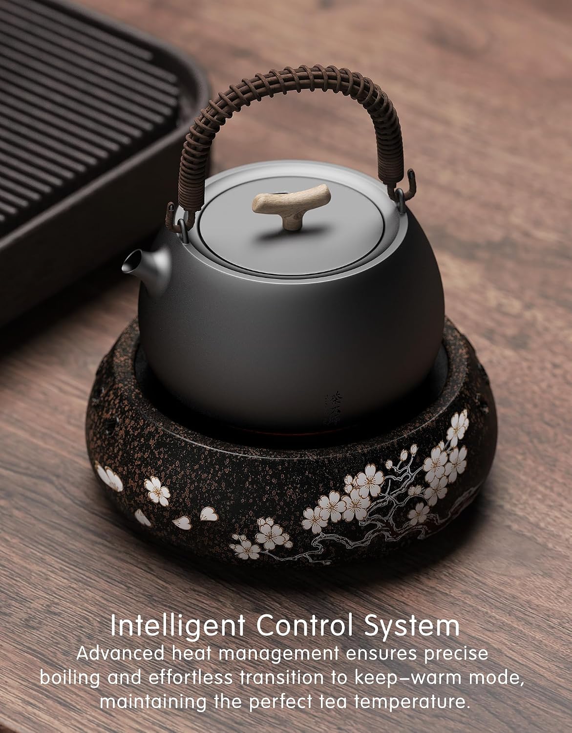 TMASTER 1200W Electric Hot Plate,Ceramic Round Hot Plate,Portable Stove Kitchen Cooktop Electric Heater,for Boiling Water,Making Tea, Coffee (Arita Sakura Flying Ceramic Tea Heater - 120V/1200W)