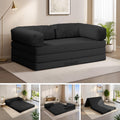 5-in-1 Convertible Sofa Bed,60' Boneless Couch Tri Folding Floor Mattress with Removable L-Shaped Armrests & Handle,Corduroy Futon Couch Sleeper with Pull Out Bed for Living Room Bedroom Apartment