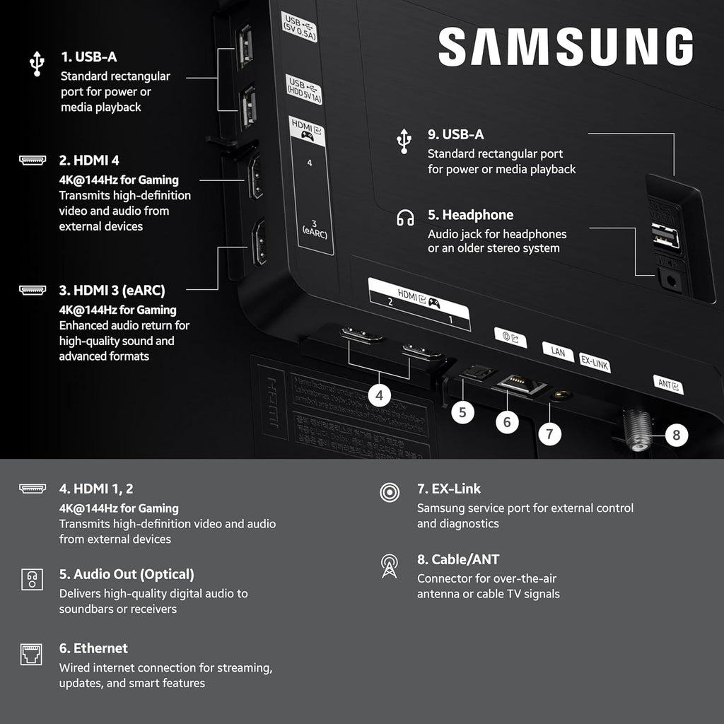 Samsung QN42S90FAEXZA 42' 4K OLED Smart TV with Dolby Atmos with an ErgoAV ERTFL1-01B 60' FlexFold Frame TV Stand with Shelves (2025)