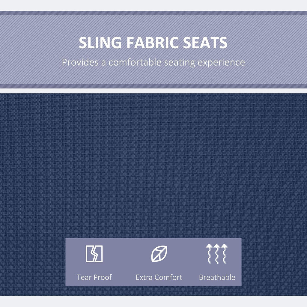 Outsunny 3-Seat Outdoor Porch Swing Chair, Patio Swing Glider with Adjustable Canopy, Breathable Seat, and Steel Frame for Garden, Poolside, Backyard, Blue