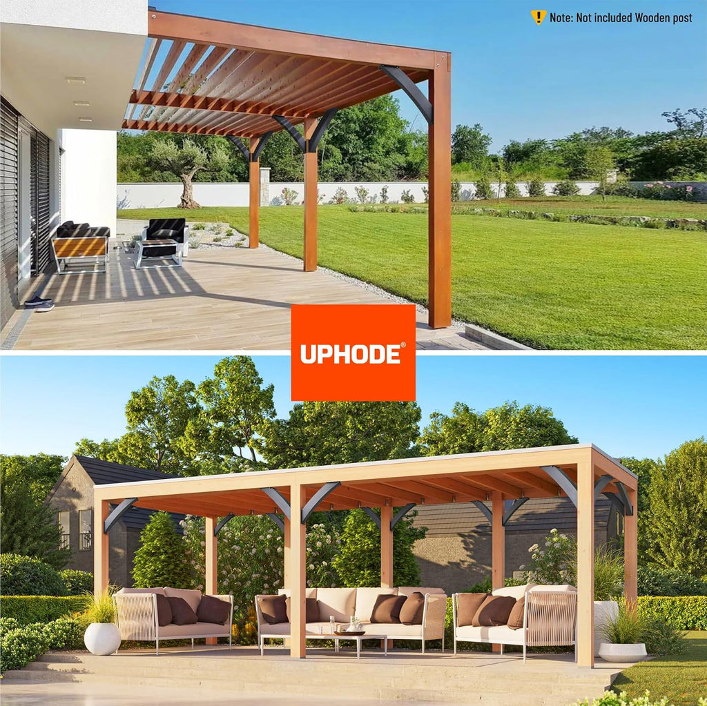 Heavy Duty Integrated Arc 4''x4''(Actual Tube Dia: 3.2''x 3.2'') 45 Degree Angle Support Pergola Brackets Q235-Steel 4Pack