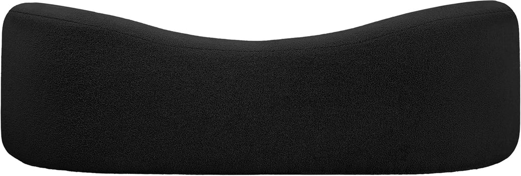 Meridian Furniture 186Black-S Kali Collection Modern | Contemporary Sofa with Soft Black Faux Shearling Teddy Fabric, Curved Back, 86' W x 33' D x 27' H, Black