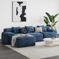118'' Modern L-Shaped Modular Sectional Sofa for Living Room，Oversized 3-Seater Couch with Deep Seat and Movable Ottoman – No Assembly,Comfortable Corduroy Fabric Boneless Sofa