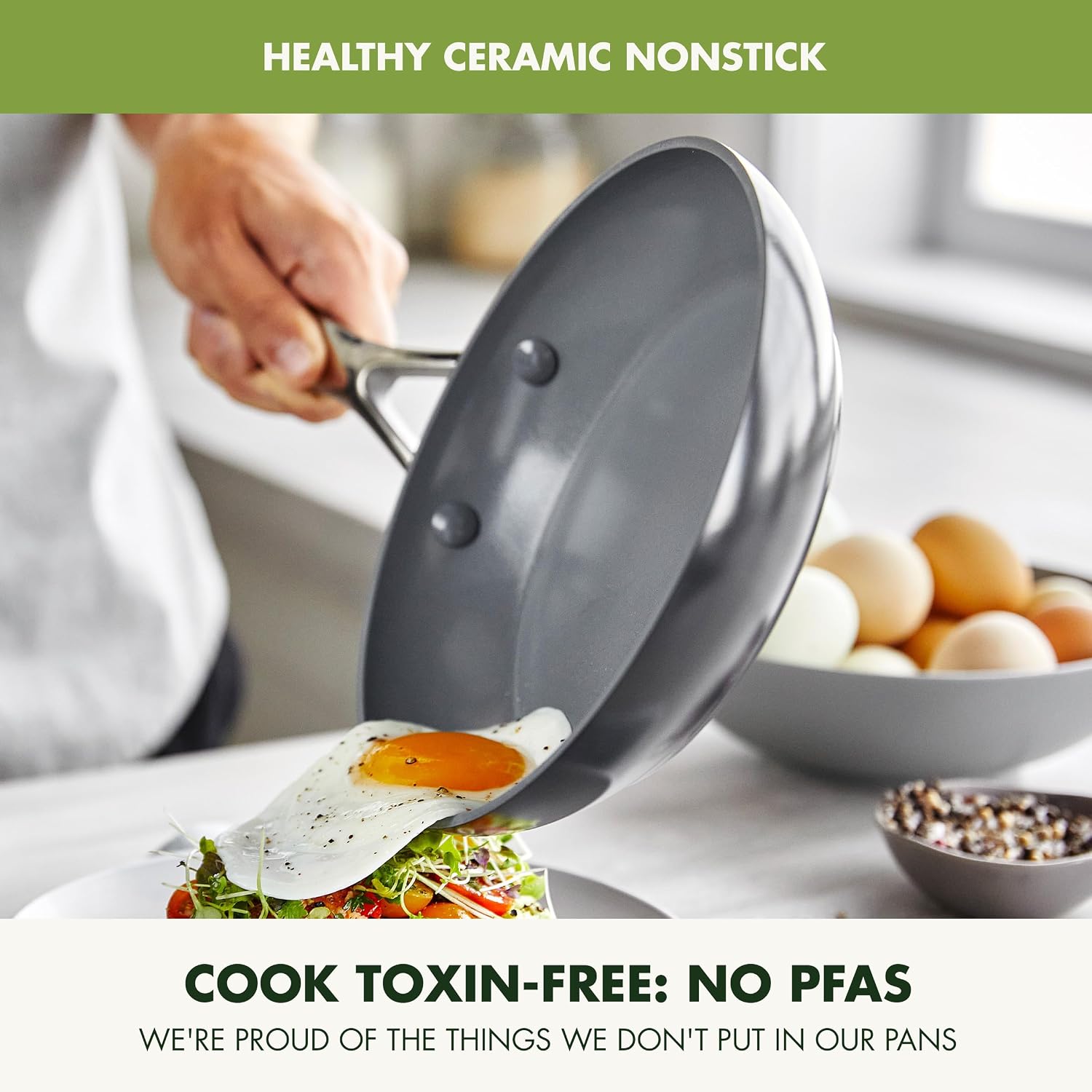 GreenPan Valencia Pro 9 Piece Ceramic Nonstick Cookware Set, PFAS-Free, Induction Ready, Hard Anodized Pots & Pans with Lids, Compatible on All Cooktops, Dishwasher & Oven Safe, Gray