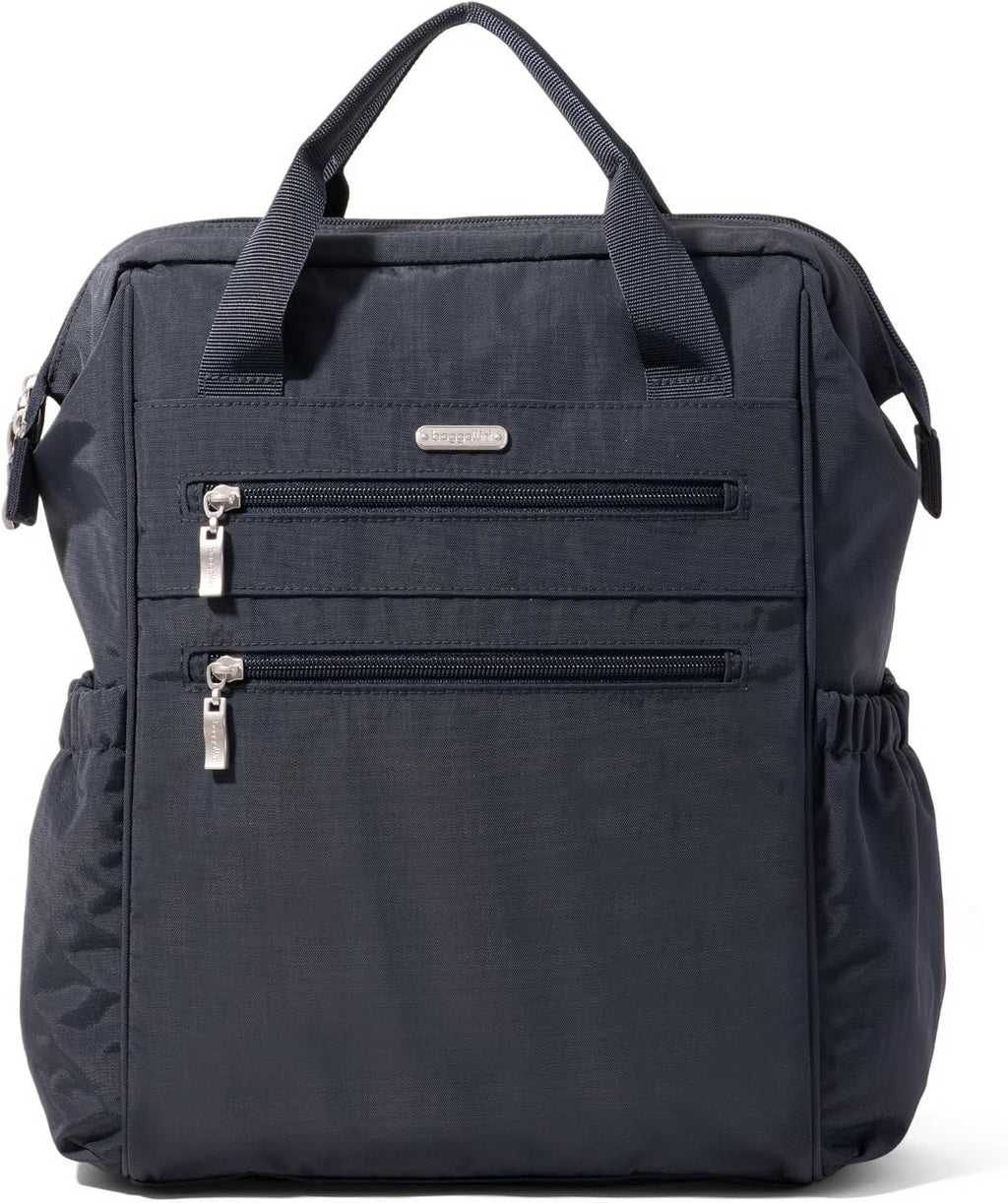Baggallini City Scape Backpack - 15'x11' Lightweight Work Travel Bag w/Luggage Sleeve & RFID