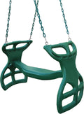 Swing-N-Slide WS 3452 Heavy Duty Two Person Dual Glider Swing, with Coated Chains to Prevent Pinching, 18' W x 25 in H x 40' L, Green