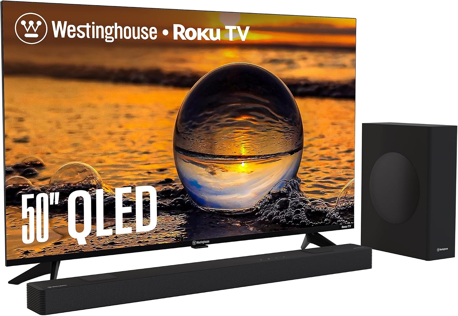 Westinghouse QLED 50 Inch TV and 5.1.2 Soundbar with Subwoofer
