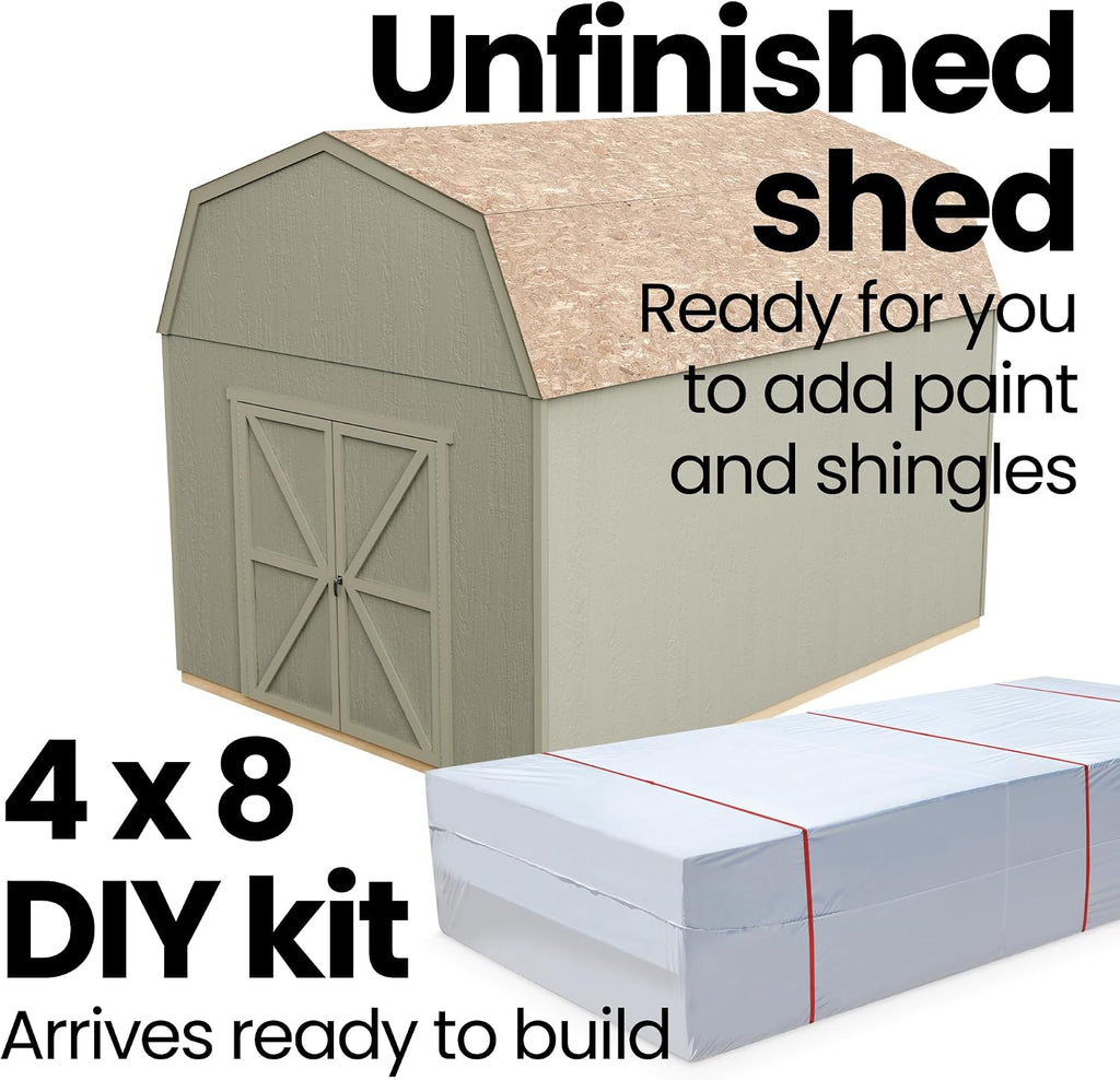 Handy Home Products Braymore 10x18 Do-It-Yourself Wooden Storage Shed- Does not Include Floor kit, Paint, or Roofing Shingles
