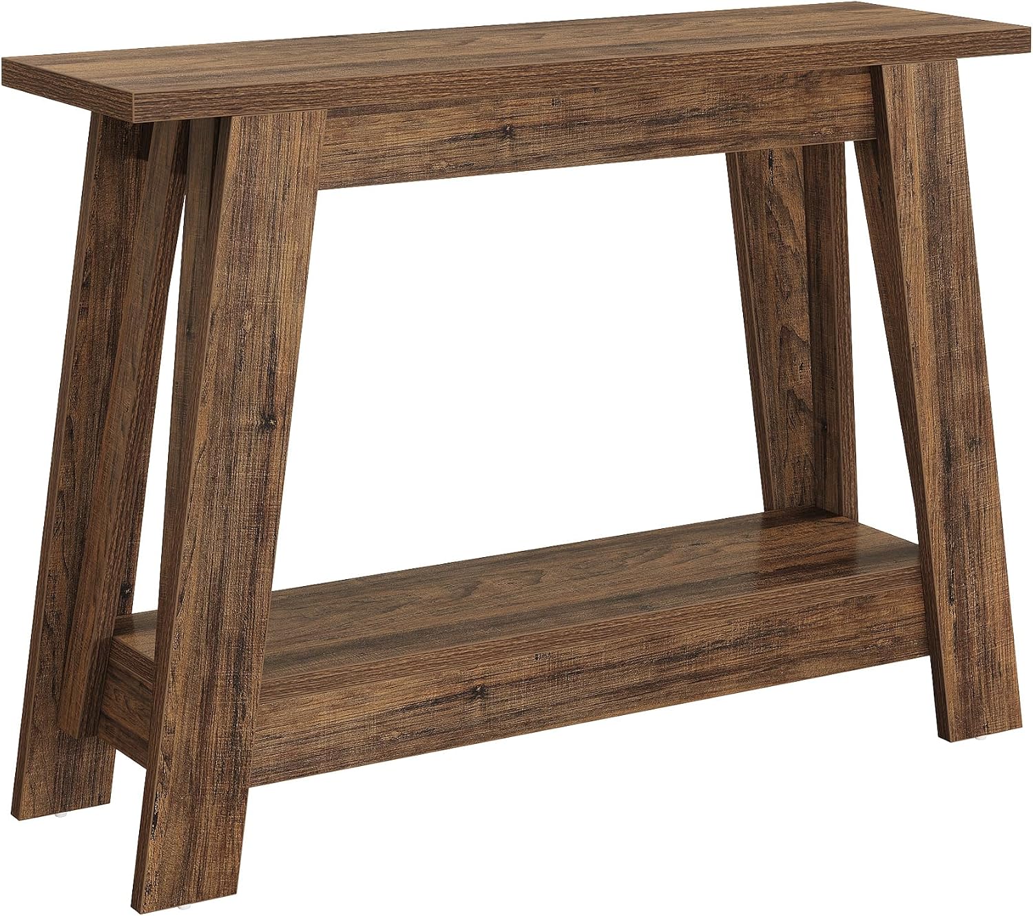 Tribesigns 41.3-Inch Farmhouse Entryway Table, 2-Tier Narrow Console Table Behind The Couch, Entryway Furniture with Storage for Small Spaces, Living Room, Hallway, Foyer, Rustic Brown