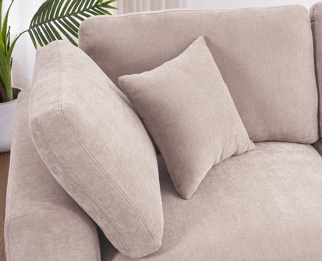 Oversized Modular Sectional Sofa Couch, Large 7 Seater Corner Sofa Modern U Shaped Sectional Couch with Ottoman Cloud Couches for Living Room, Office, Spacious Space, Beige - Chenille