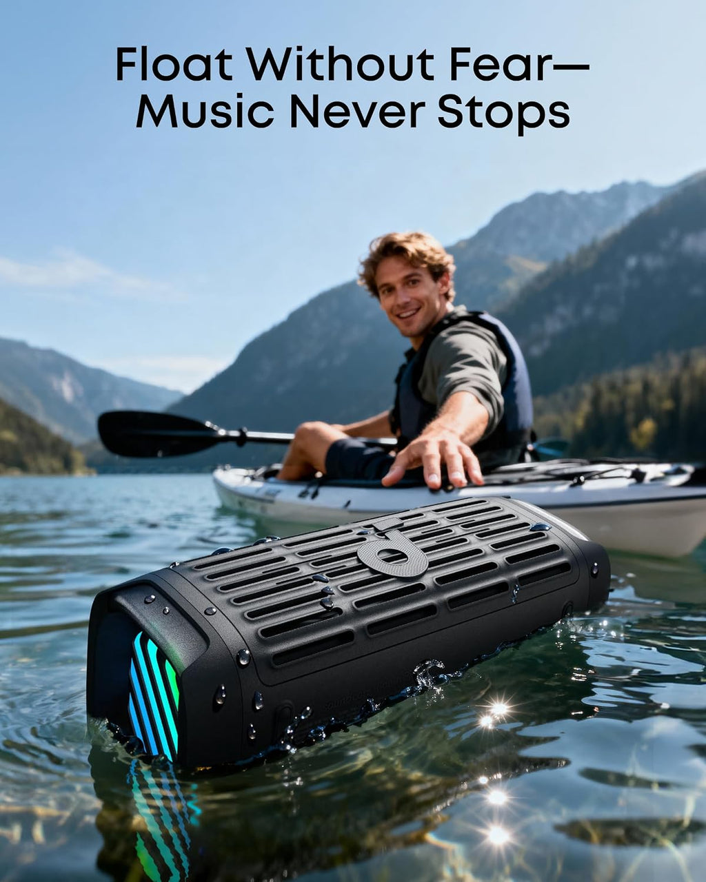 Soundcore Boom 3i by Anker, Compact Outdoor Speaker, IP68 Waterproof, Floating Playback, Saltwater-Resistant, BassUp 2.0, 50W Portable Speaker, Bluetooth 5.3, 16H, TWS, Kayak/Fishing/Camping