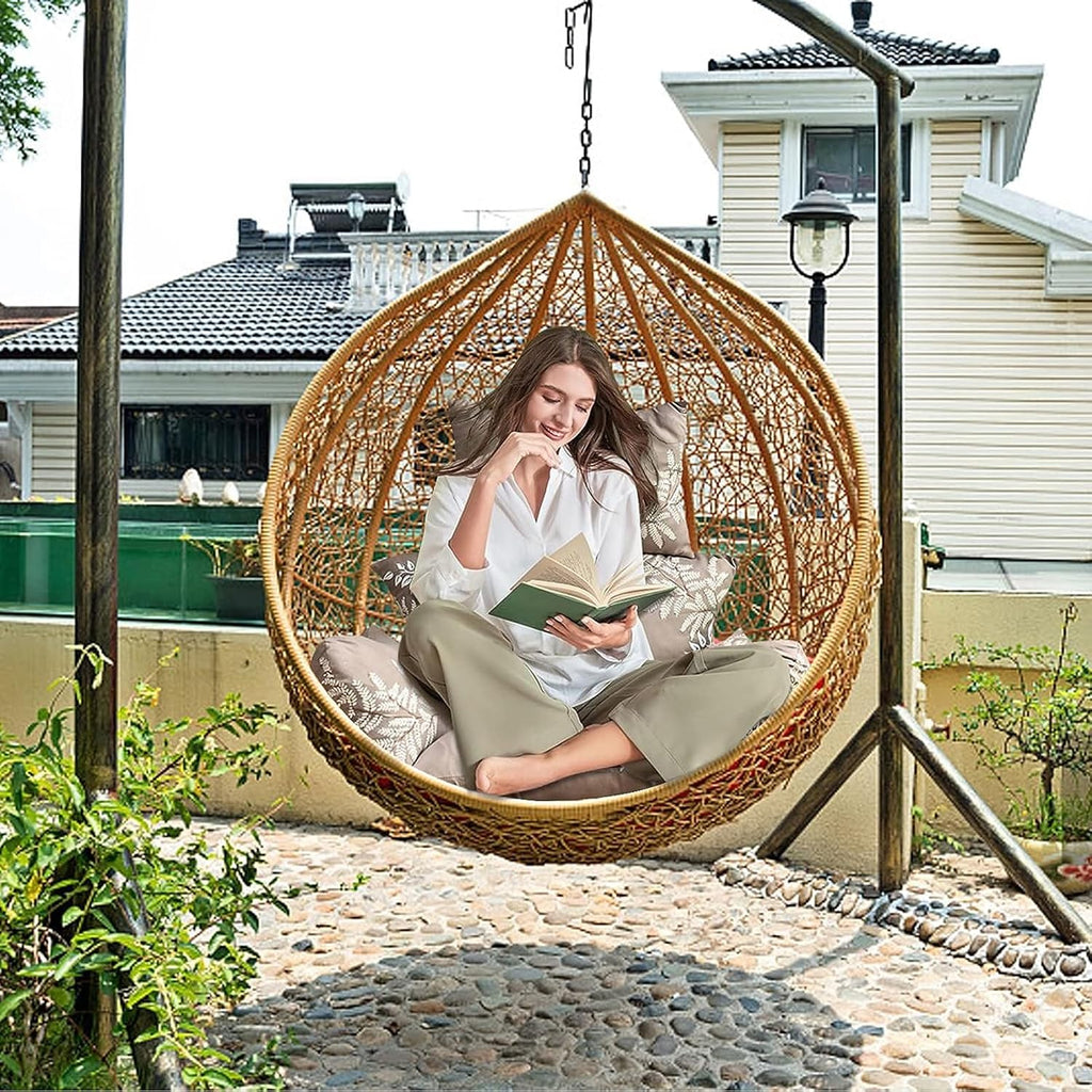 Swing Egg Chair Cushion,New Thickened Hanging Egg Chair Cushion,Large Soft Seat Cushion Washable Rocking Chair Cushion for Indoor Bedroom Garden Backyard,Easy to Clean (Color : B)