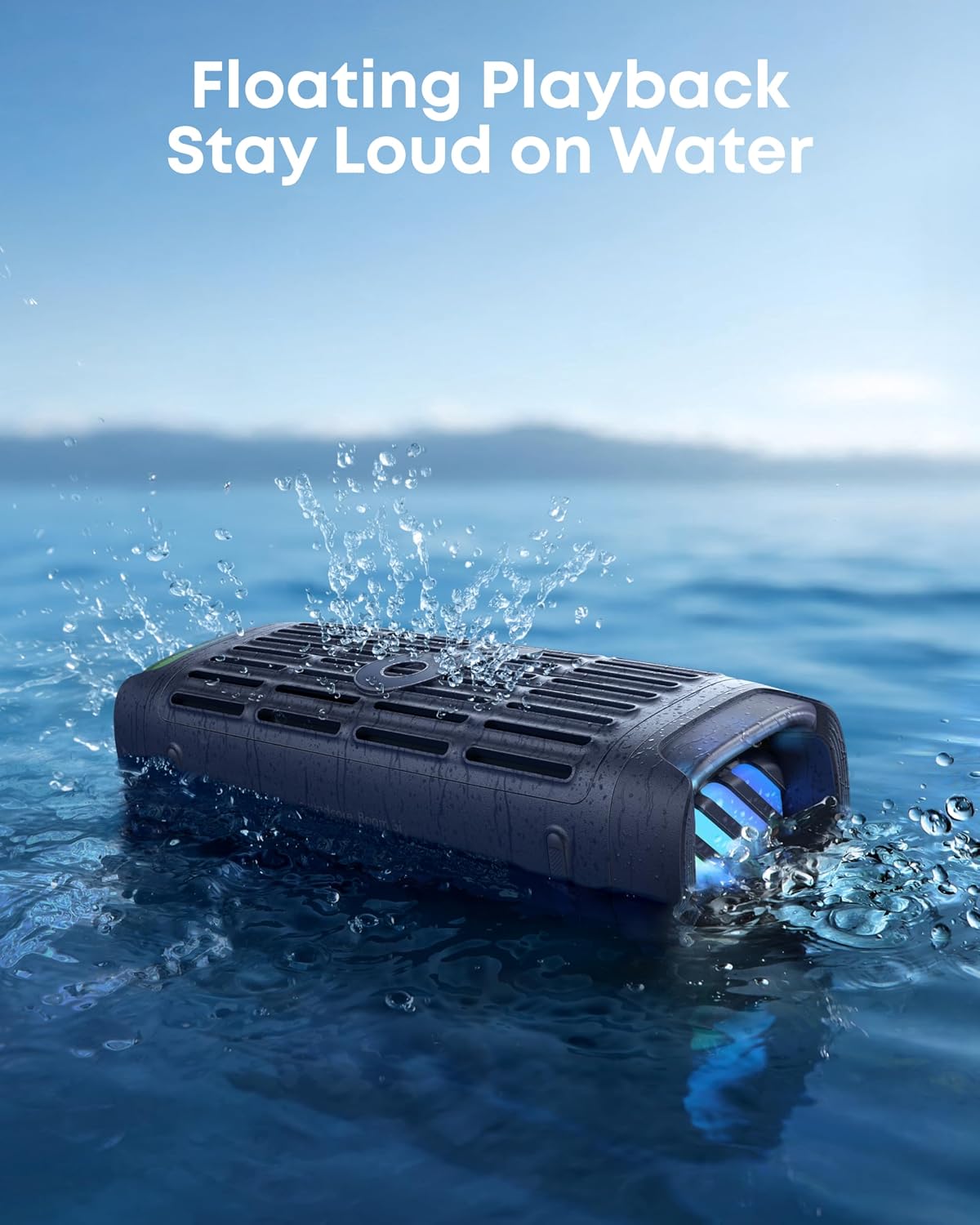 Soundcore Boom 3i by Anker, Compact Outdoor Speaker, IP68 Waterproof, Floating Playback, Saltwater-Resistant, BassUp 2.0, 50W Portable Speaker, Bluetooth 5.3, 16H, TWS, Kayak/Fishing/Camping-Blue
