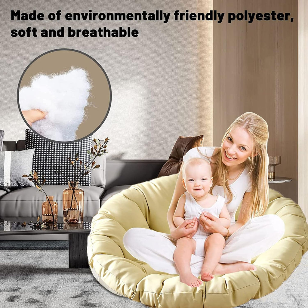Thickened Overstuffed Round Chair Cushion - Hanging Egg Chair, Swing Rocking Chair Seat Cushion