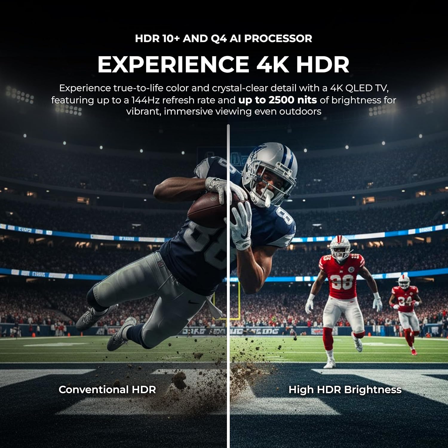Titan S300 Mini-LED 55 Inch Outdoor TV, Full Sun, IP65 Smart Weatherproof TV, 4K HDR, 120 Hz, Tizen AI OS, 1200 Nits, Wi-Fi 5, HDR10+, Outdoor TV Cover, Slim Bezel, 2 Yr Wty