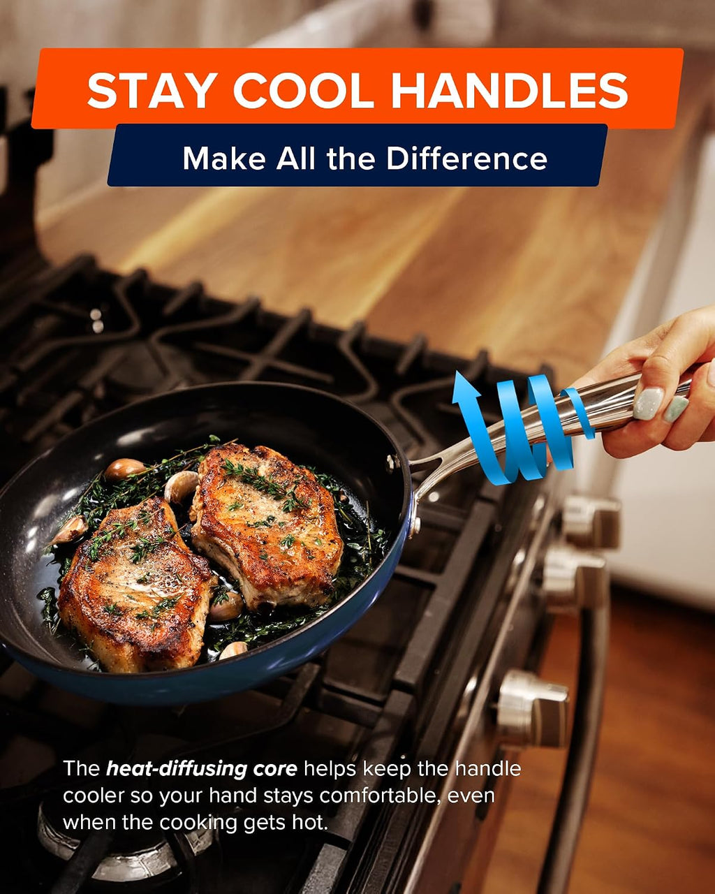Nuwave Lux 13-Piece Premium Cookware Collection, Healthy G10 Duralon Blue Ceramic Nonstick, Ultra Durable, PFAS-Free, Lightweight & Works on All Cooktops