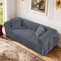 3 Seater Sofa Couch for Living Room (Gray, 30' D + 2 Pillows +Fixed-Shape Frame)