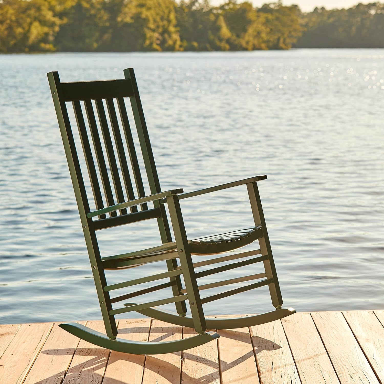 Shine Company Vermont Porch Rockers – Dark Green (Set of 2)