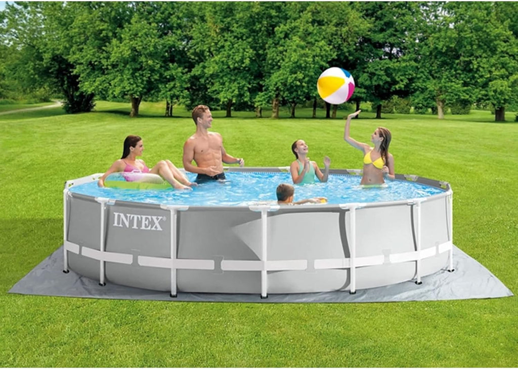 Intex 15' x 42' Prism Frame Above Ground Swimming Pool Set and Pool Filter Pump