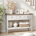 Maupvit Rustic Entryway Table with Large Storage Space, Farmhouse Feel Console Table for Entryway, Sturdy & Reliable Structure Sofa Table, Easy to Assemble Entry Table