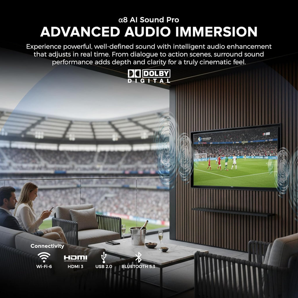 Titan L300 Mini-LED QNED 86 Inch Outdoor TV, Full Sun, IP65 Smart Weatherproof TV, 4K HDR, 120 Hz, Web AI OS, 1500 Nits, Wi-Fi 6E, Dolby Vision, Outdoor TV Cover, Slim Bezel, 2 Yr Wty