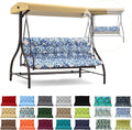 Waterproof Porch Swing Cushion Replacement, 2–3 Seat Swing Seat Cushion with Backrest & Ties, Thick Outdoor Bench Cushion for Patio Garden Porch (Boho Blue, 40 x 60 in)