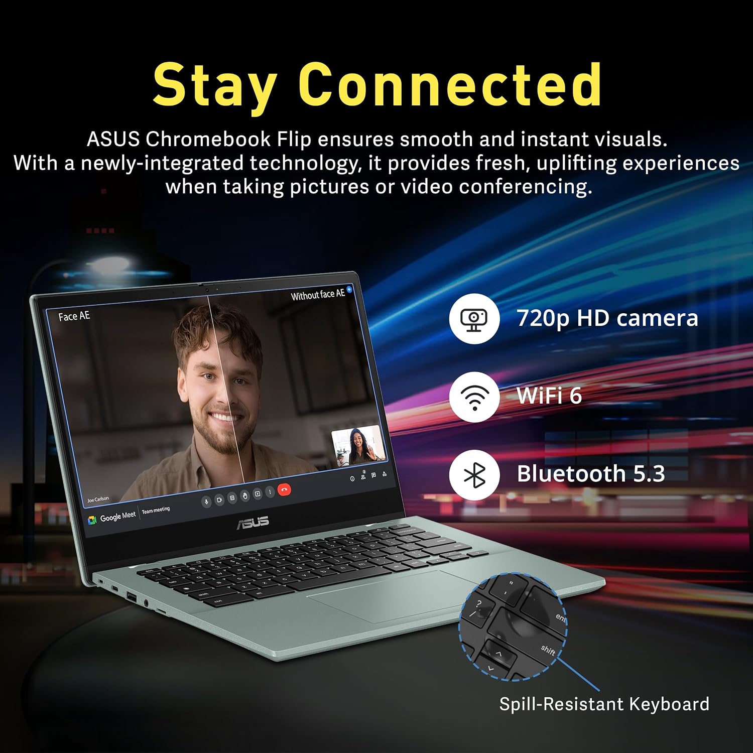 ASUS Chromebook Flip 14' FHD Touchscreen Laptop, MediaTek Kompanio 520, 4GB LPDDR4X, 64GB eMMC, MediaTek Integrated Graphics, 720p HD Webcam, WiFi 6, Long Battery Life, Chrome OS, Gray Green (Renewed)