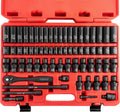 NEIKO 02471A Impact Socket Set, 3/8' Drive, 67 Piece, Metric and Standard Master Socket Set with Shallow & Deep Sockets, Ratchet, Swivel Sockets, Extension Bars, Adapters, Cr-V & Cr-Mo