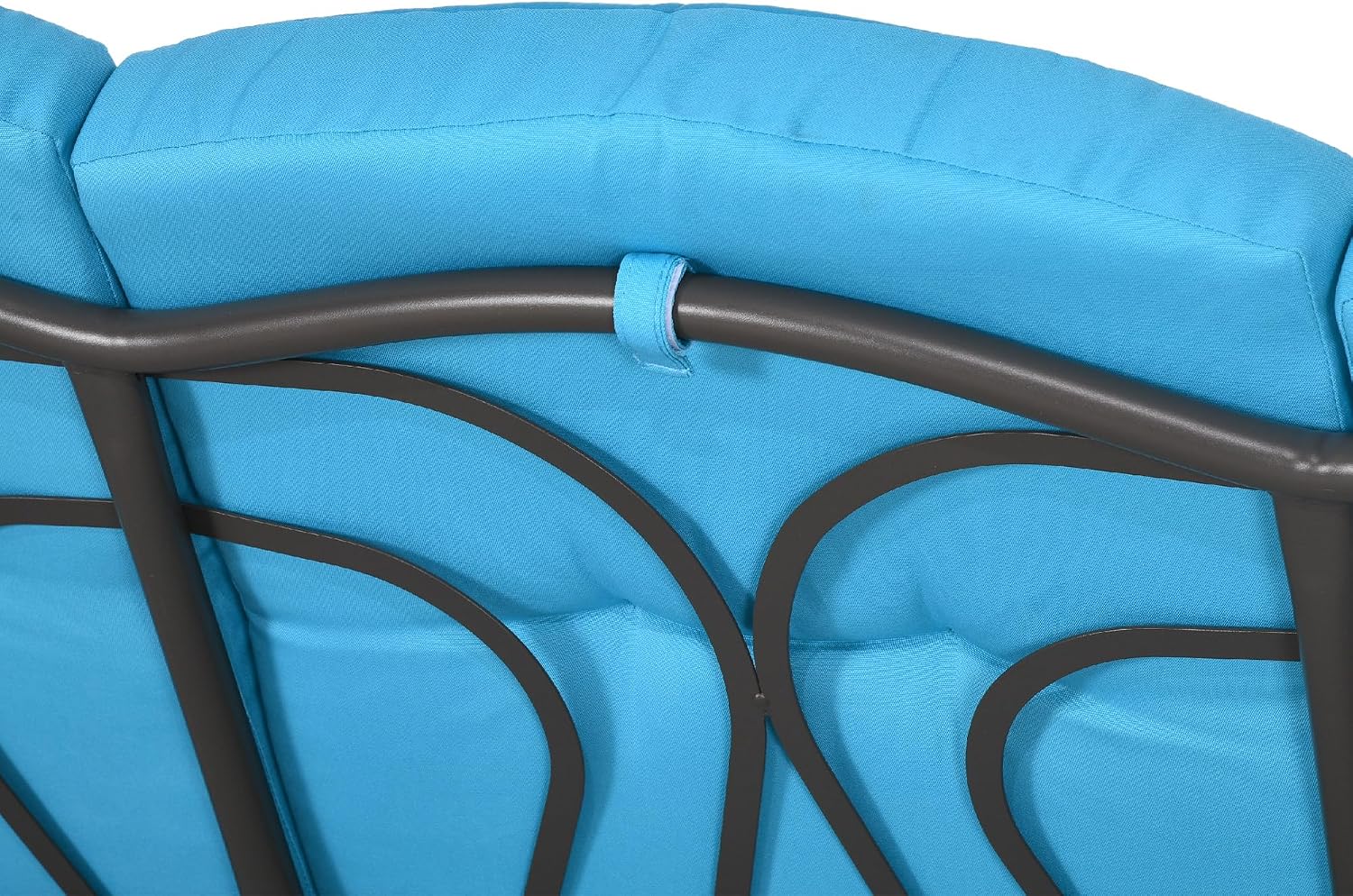 Outsunny 3-Seat Patio Swing Chair, Outdoor Porch Swing Glider with Adjustable Canopy, Removable Cushion, Pillows and Side Trays, for Garden, Poolside, Backyard, Blue