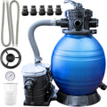 SWIMLINE Sand Filter Pump for Above Ground Pool - 12'', 0.3 THP, 2220 GPH Pump flow rate 4 way Multi port valve, Easy Installation