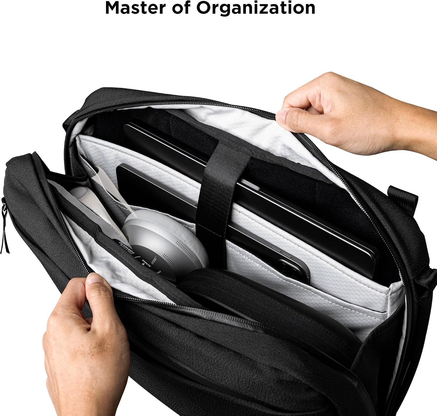 ALPAKA Elements Tech Brief Pro 12L -3-in-1 Recycled Fabric Laptop Briefcase Backpack for 16' Laptop, Anti-Theft Secure with Luggage Pass-Through, Water-Resistant, Fits Tech & Business Essentials,Black