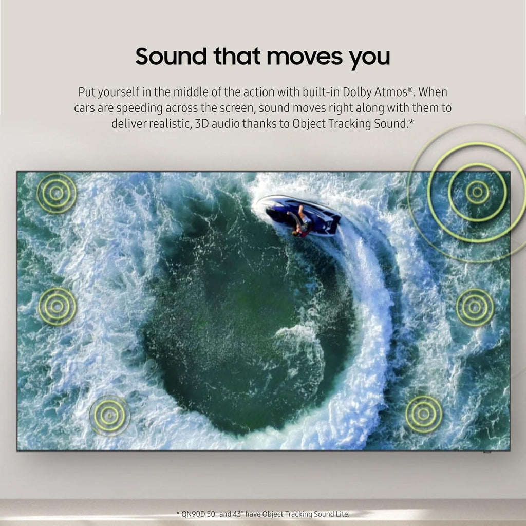 Samsung QN98QN90DAFXZA 98 Inch Neo QLED TV with 4K AI Upscaling and an Austere 5S-PS4-US1 4-Outlet Power with Omniport USB (2024)