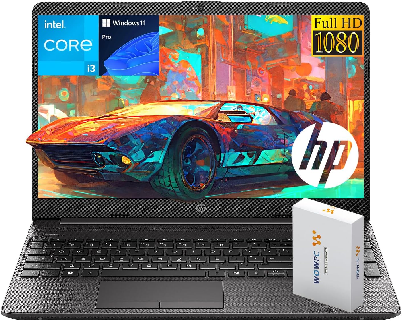 HP G9 Laptop, Intel Core i3-1315U Processor (Beats i7-1165G7), 15.6' FHD 1080p LED Display, SD Card Reader, RJ-45 Ethernet Port, Wi-Fi 6, Windows 11 Pro, WOWPC Recovery USB (16GB RAM | 1TB SSD)