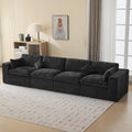 146''Cloud Boneless Sectional Couch, Modular Sectional Sofa Deep Seat, Oversized Upholstered Convertible Comfy 4 Seater Chenille Memory Foam Sofa Couches for Living Room, Dark