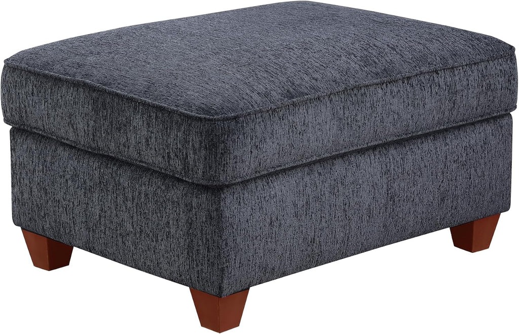 Ball & Cast 116' L-Shaped Sectional Couch with Movable Ottoman & 6 Throw Pillow,7 Seat Chenille Upholstered Sectional Sofa W/Wide Armrest,DIY Combination,Comfy Sectionals Set for Living Room,Dark Gray