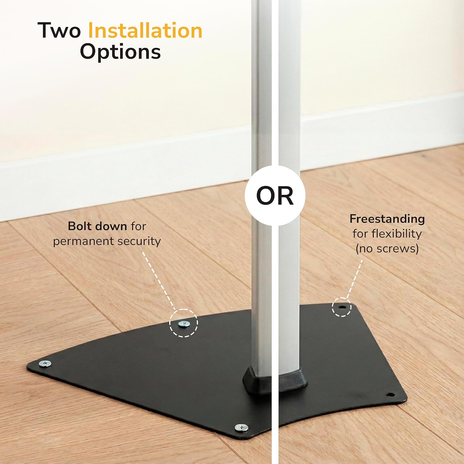 Mount-It! Anti-Theft Universal iPad & Samsung Tablet Floor Stand Kiosk, Locking Clamp, Height Adjustable 24.8'–42.5', 360° Rotating POS Kiosk for 7.9'–11' Tablets, Silver