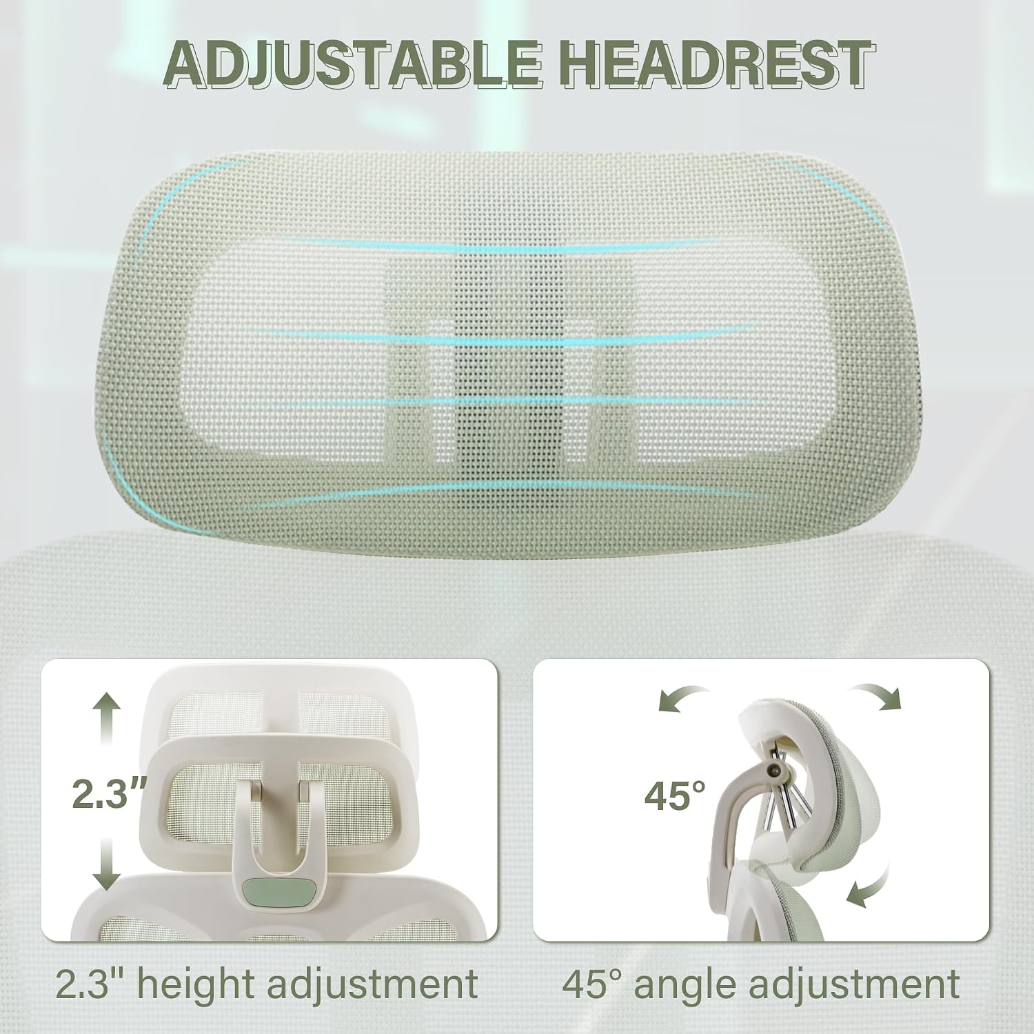 Ergonomic Mesh Office Chair with Retractable Footrest - High Back Computer Chair, Lumbar Support, Adjustable Armrest and Headrest, Durable Base - Multifunctional Home Office Desk Chair for Adults