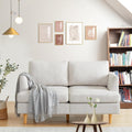 Busaurus Loveseat Mid Century Modern 65' Small Couches for Small Spaces Love Seat with 2-3 Seat Upholstered Cushion Sofa for Bedroom & Living Room Apartment, Beige