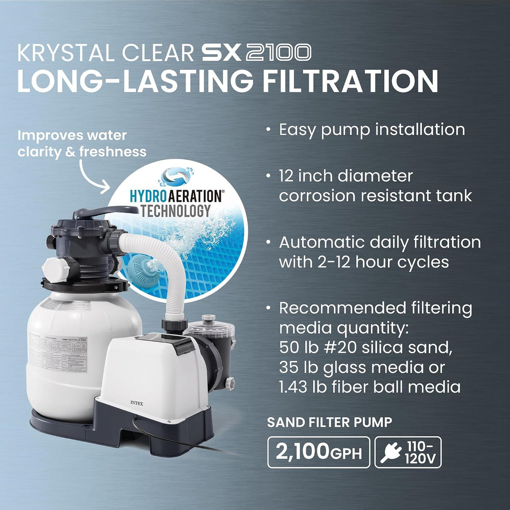 Intex 26333EH Ultra XTR 20ft x 48in Above Ground Swimming Pool Set with Sand Filter Pump, Inflatable Lounge Pool Recliners (2-Pack) and Inflatable Beverage Cooler