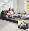 Hobestluk Sofa Couch Folding Sofa Bed Sleeper Comfy Floor Lounger Loveseat Sofa with Removable Cushion Couches Foldable Mattress for Living Room Bedroom or Office (Cordury Grey, Oversize)